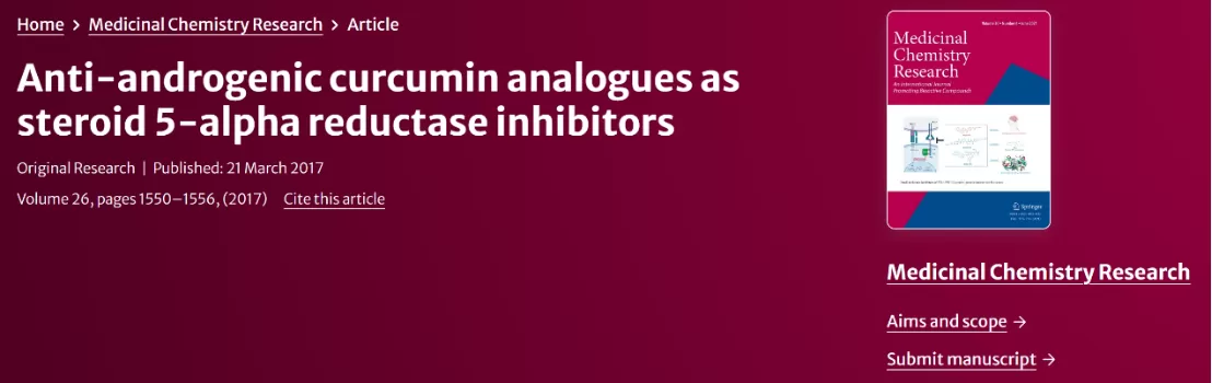 Anti-androgenic curcumin analogues as steroid 5-alpha reductase inhibitors