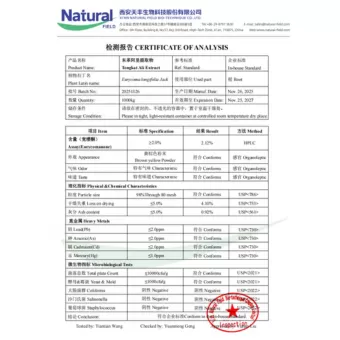 مستخلص تونغكات علي NF-COA يحتوي على 2% من اليوريكومانون